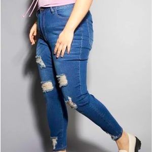 Dark Wash Ripped Jeans